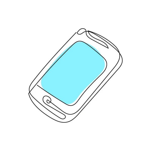 Smart Phone Icon Cartoon Style Vector Isolated Smartphone Illustration Continuous — Vector de stock