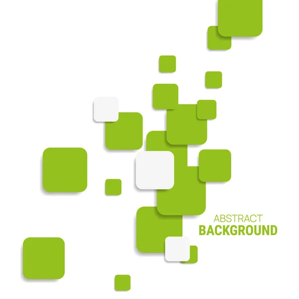 Vector Abstract Background Green White Chaotic Squares Shadows Concept Presentations — 스톡 벡터