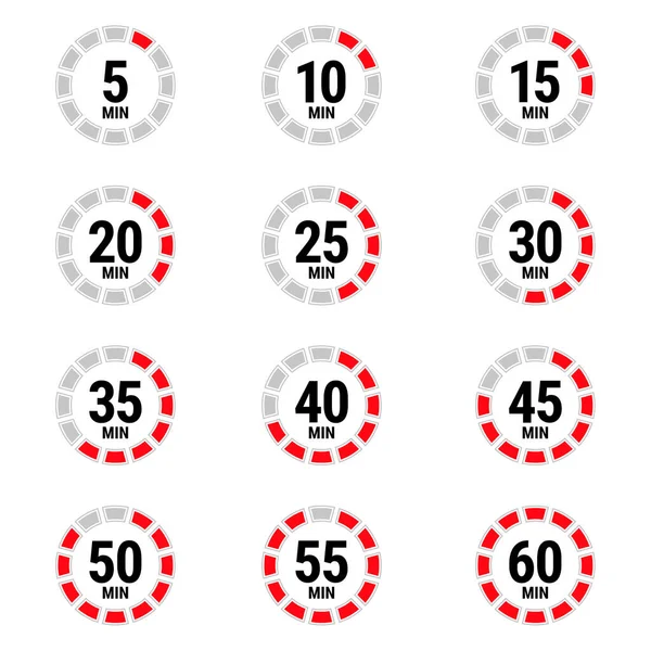 Minuten Vektor Symbol Stoppuhr Symbol Countdown Isolierte Abbildung Mit Timer — Stockvektor