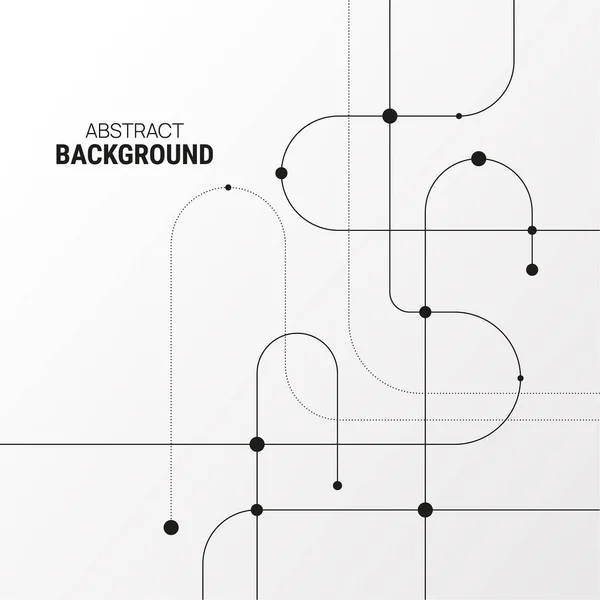 Fond Abstrait Vectoriel Avec Lignes Courbes Points Connectés Molécule Fond — Image vectorielle