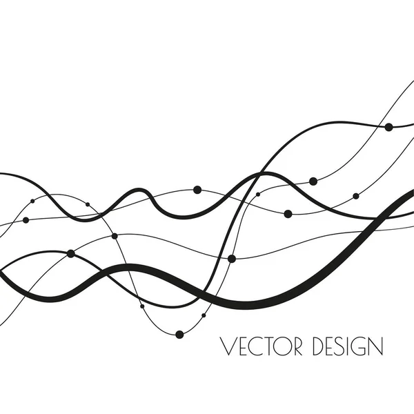 Абстрактная Кривая Скрученная Линия Точкой Формы Частиц Векторная Иллюстрация Современном — стоковый вектор