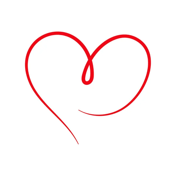 Kalp Vektör Simgesi Elle Çizilmiş Devamlı Bir Çizgi Beyaz Arkaplanda — Stok Vektör