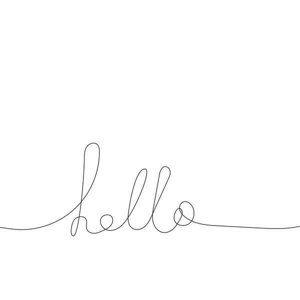 Векторне Слово Почерку Привіт Рука Намальована Безперервна Лінія — стоковий вектор