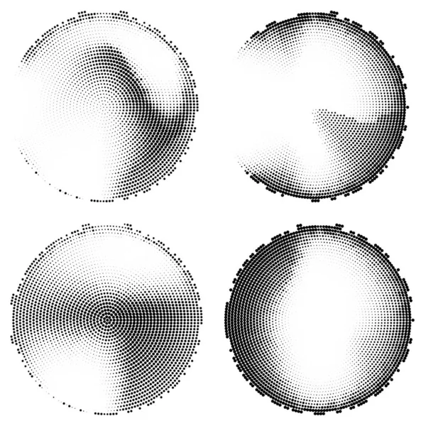 Vektorabstrakter Hintergrund Kreisförmiger Wellenlinien Und Teilchen Das Konzept Von Technologie — Stockvektor