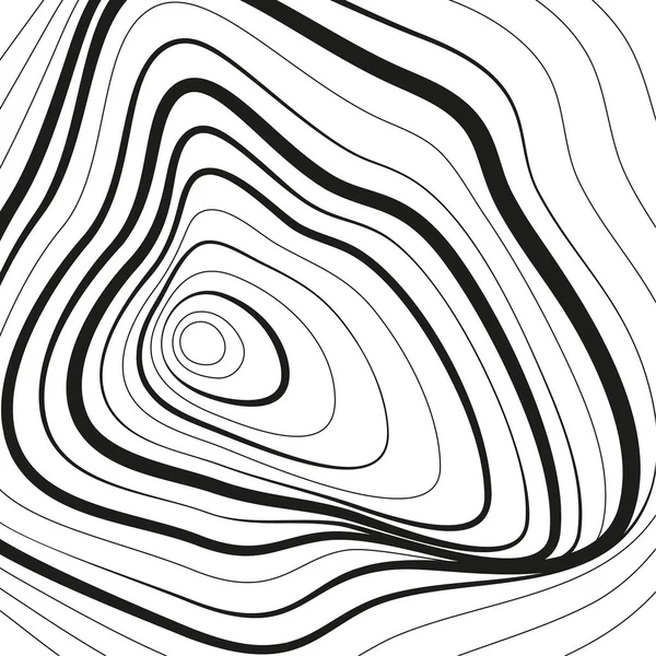 Distorted Wave Monochrome Texture Abstract Dynamical Rippled Surface Vector Stripe — Stock Vector