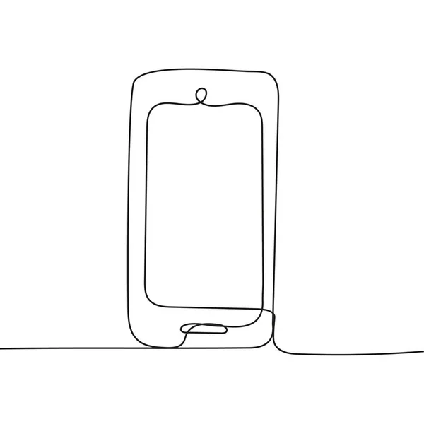 Smart Phone Icoon Tekenfilmstijl Vector Geïsoleerde Smartphone Illustratie Continue Lijn — Stockvector