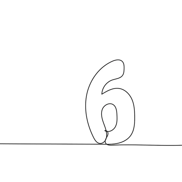 Номер Намальований Вручну Безперервною Лінією Векторна Піктограма Шість Стилі Ескізів — стоковий вектор