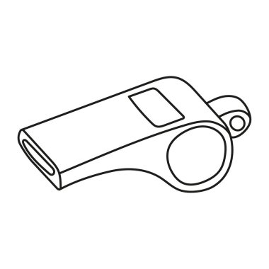 Vektör el çizimi spor düdük ikonu. Beyaz bir arkaplanda izole resimleme.