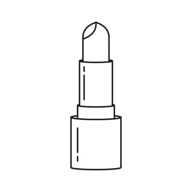 Ruj doğrusal simgesi. İnce bir pomade sembolü. Vektör çizimi. Düzenlenebilir vuruş.