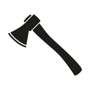 Axe vektör simgesi. Beyaz arkaplanda siyah siluet baltası.