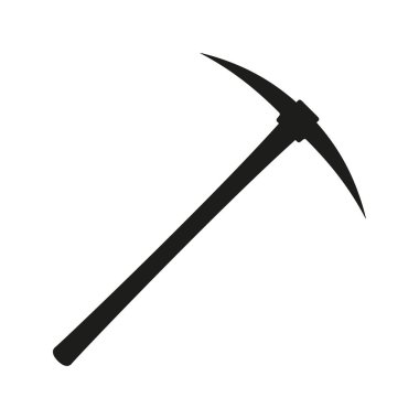 Kazma vektör simgesi. Beyaz arkaplanda siyah izole bir siluet.