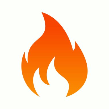 Alev vektör simgesini ateşle. Beyaz bir arkaplanda izole resimleme.