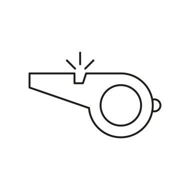 Spor ıslığı ince çizgi vektör simgesi. Beyaz arka planda izole bir illüstrasyon. Düzenlenebilir vuruş.