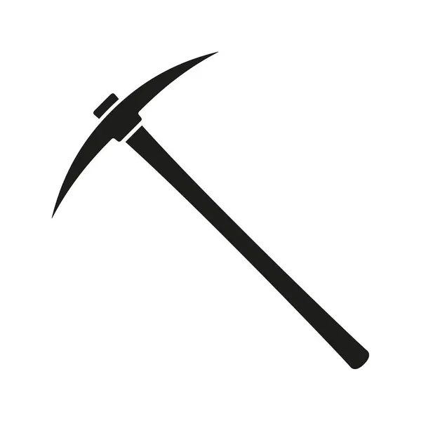 Pickaxe Vector Icon Black Isolated Silhouette White Background Stock Illustration