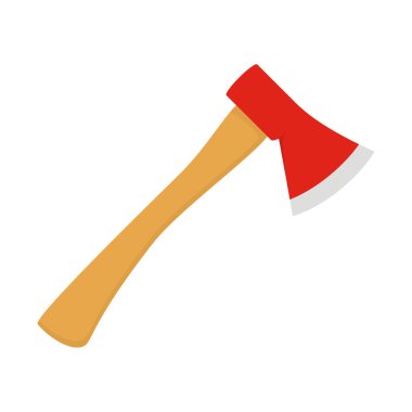 Kısa baltalı balta vektör simgesi. Beyaz arkaplanda düz bir baltayla balta.