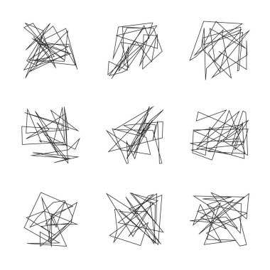 Karalamalar düzensiz. El çizimi çılgın karmakarışık karalama demeti. Beyaz arkaplanda vektör simgesi izole edildi.