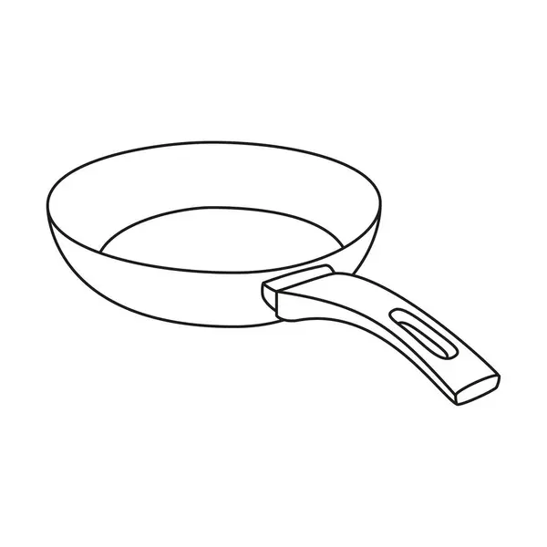 Значок Сковородки Векторная Иллюстрация Сковороды Тонкой Линии Редактируемый Штрих Лицензионные Стоковые Векторы
