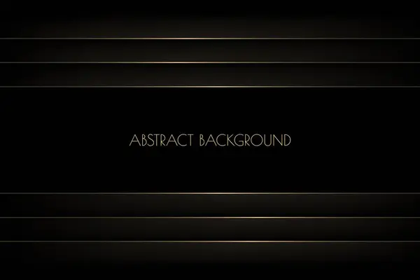 Vector Abstract Black Premium Background Horizontal Golden Stripes Lines Modern Stock Vector