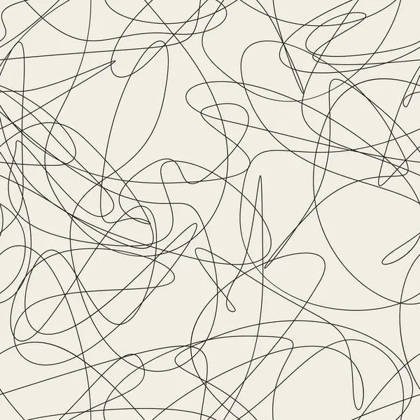 Vector Seamless Pattern Decorative Texture Tangled Curved Lines Scrawl Squiggly Royalty Free Stock Illustrations