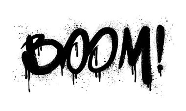 Sprey duvar yazısını siyaha boyayıp beyaza boyamış. Damlama sembolü. Beyaz arka planda izole edilmiş. vektör illüstrasyonu