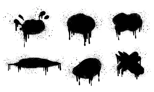 Collection Spray Painted Graffiti Lines Ink Splatters Ink Blots Spray — Stockový vektor