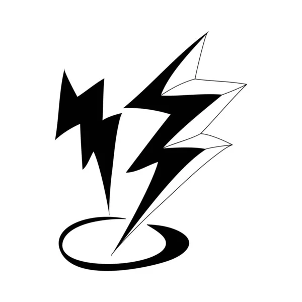Doodle Set Thunder Bolt Electric Lightning Flash Hand Drawn Style — Stock Vector