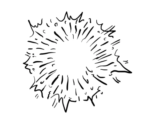 Doodle Sunburst Tűzijáték Kézzel Rajzolt Stílus Vektor Illusztráció — Stock Vector