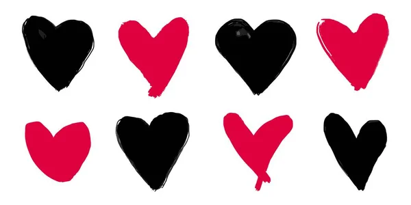 涂鸦的心脏收集 手拉着爱的心 矢量说明 — 图库矢量图片