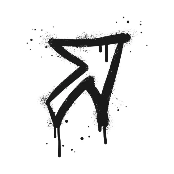 Spray Painted Graffiti Arrow Sign Black White Arrow Drip Symbol — Stock Vector