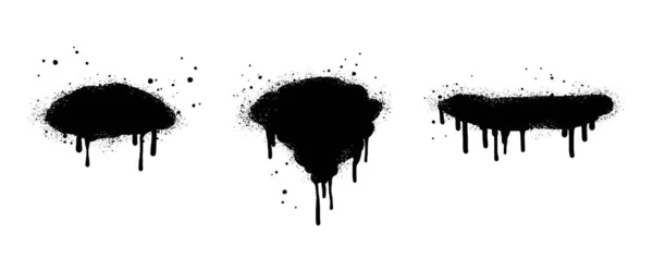 Набор Граффити Баннеров Чернильных Пятен Чернильных Пятен Векторный Элемент Распыления — стоковый вектор