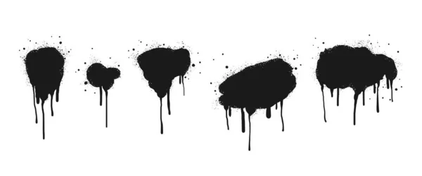 Набір Абстрактного Фону Спрей Фарба Графіті Банери Чорнильні Бризки Чорнильні — стоковий вектор
