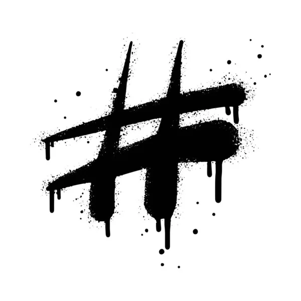 Εικονίδιο Ετικέτας Doodle Element Σπρέι Βαμμένο Γκράφιτι Hashtag Σύμβολο Μαύρο — Διανυσματικό Αρχείο