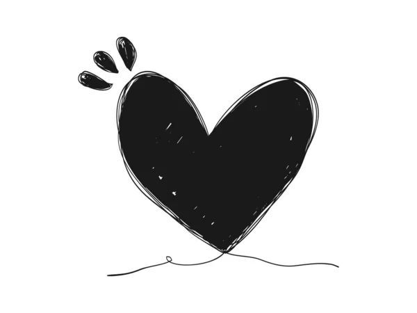 Ручная Икона Любовного Сердца Каракули Скриббл Сердечки Изолированный Белом Фоне — стоковый вектор