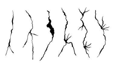 El çizimi çatlak duvar, zemin, cam, yumurta. Karalama molası seti. vektör illüstrasyonu