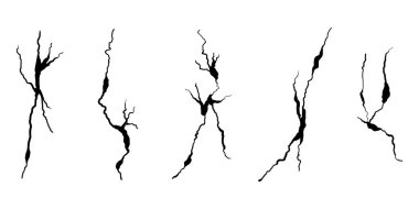 El çizimi çatlak duvar, zemin, cam, yumurta. Karalama molası seti. vektör illüstrasyonu