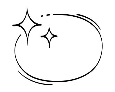 Parlayan yıldızlar. Parlak ikon, Temiz Yıldız ikonu. Karalama pırıltısı yıldızı. Beyaz arka planda izole edilmiş. vektör illüstrasyonu