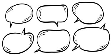 Konuşma baloncukları çizgi roman setinde. Beyaz arka planda izole edilmiş. vektör illüstrasyonu