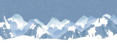 Kış dağları. Orta yüzyıl modern minimalist sanat baskısı. Soyut dağ, çağdaş estetik arka planlar, manzara. vektör çizimleri