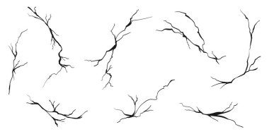 El çizimi çatlak duvar, zemin, cam, yumurta. Karalama molası seti. vektör illüstrasyonu