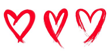 Doodle hearts on set. hand drawn style. love symbol. vector illustration