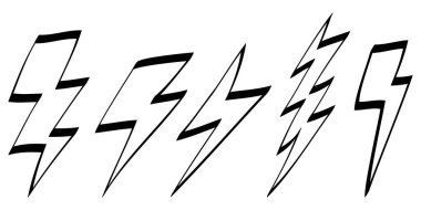 El, elektrik yıldırımını çekti. Gök gürültüsü ve gök gürültüsü. Beyaz arka planda izole edilmiş. vektör illüstrasyonu