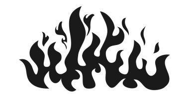 Ateş alevi simgesinin el çizimi. Beyaz arka planda izole edilmiş. vektör simgesi illüstrasyonu