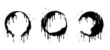 Soyut arkaplan. Sprey boyalı çerçeveler yazı çemberi için siyah üzerine beyaz. Şablon sınırı. beyaz arkaplanda izole