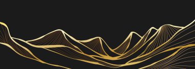 Dağlar sanat çizgisi illüstrasyonu. El çizimi stili. Soyut dağ, çağdaş estetik arka planlar, manzara. Yazdırma sanatı, poster, kapak, afiş, şablon