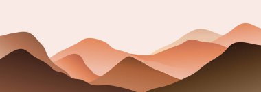 Dağ manzarası. yaratıcı minimalist modern sanat baskısı. dağlar, tepeler ve orman. baskı sanatı, poster, kapak, afiş