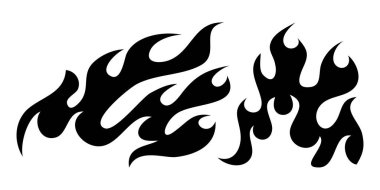 Sette Ateş Alevi sembolü çizilmiş. Beyaz arka planda izole edilmiş. karalama tasarım ögesi