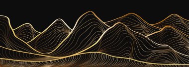 Dağ çizgisi çizimi. El çizimi stili. Soyut dağ, çağdaş estetik arka planlar, manzara. Yazdırma sanatı, poster, kapak, afiş, şablon