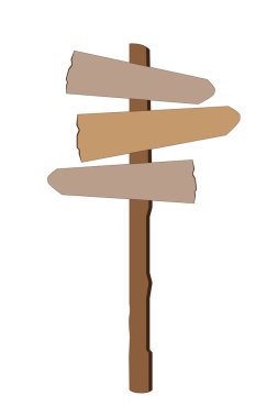 Metin için alanı olan çeşitli yönleri gösteren yol işareti