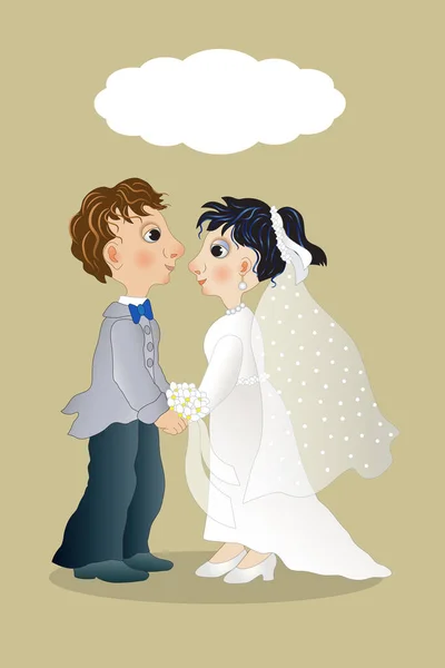 Γάμος Ζευγάρι Στην Επίσημη Φορούν Χαρακτήρες Ομαδοποιούνται Ξεχωριστά Λευκή Φούσκα — Διανυσματικό Αρχείο