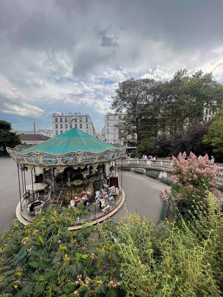 Giostra Sotto Parigi Montmartre Hill — Foto Stock